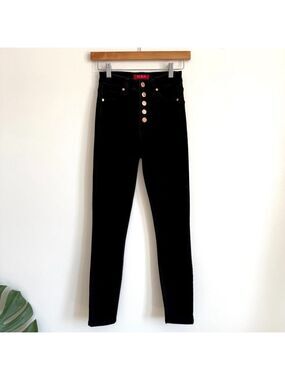 GUESS High Rise Button Fly Skinny Jeans Black Denim Women's Size 24